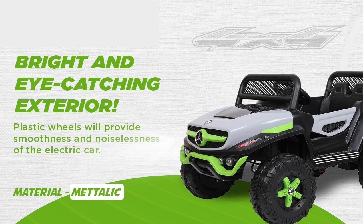 Battery Operated Ride on Jeep for Kids with Music, Lights and Swing- Electric Remote Control Ride on Jeep for Children to Drive of Age 1 to 6 Years-Multi White