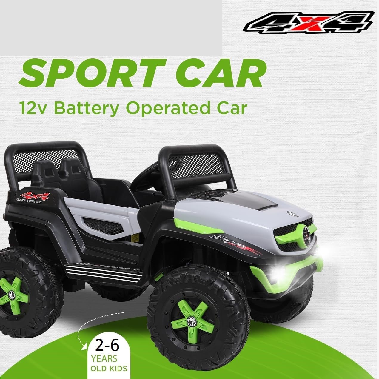 Battery Operated Ride on Jeep for Kids with Music, Lights and Swing- Electric Remote Control Ride on Jeep for Children to Drive of Age 1 to 6 Years-Multi White