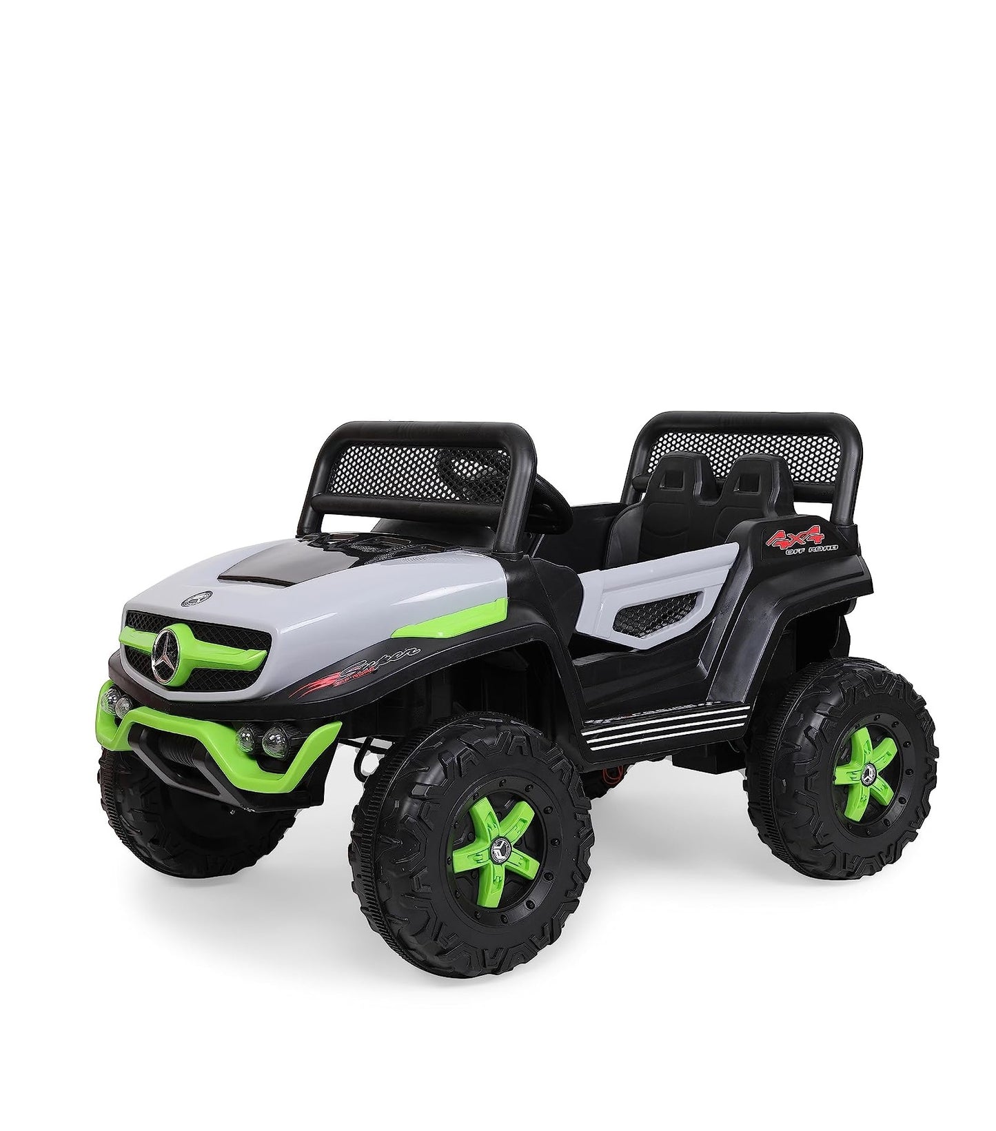 Battery Operated Ride on Jeep for Kids with Music, Lights and Swing- Electric Remote Control Ride on Jeep for Children to Drive of Age 1 to 6 Years-Multi White