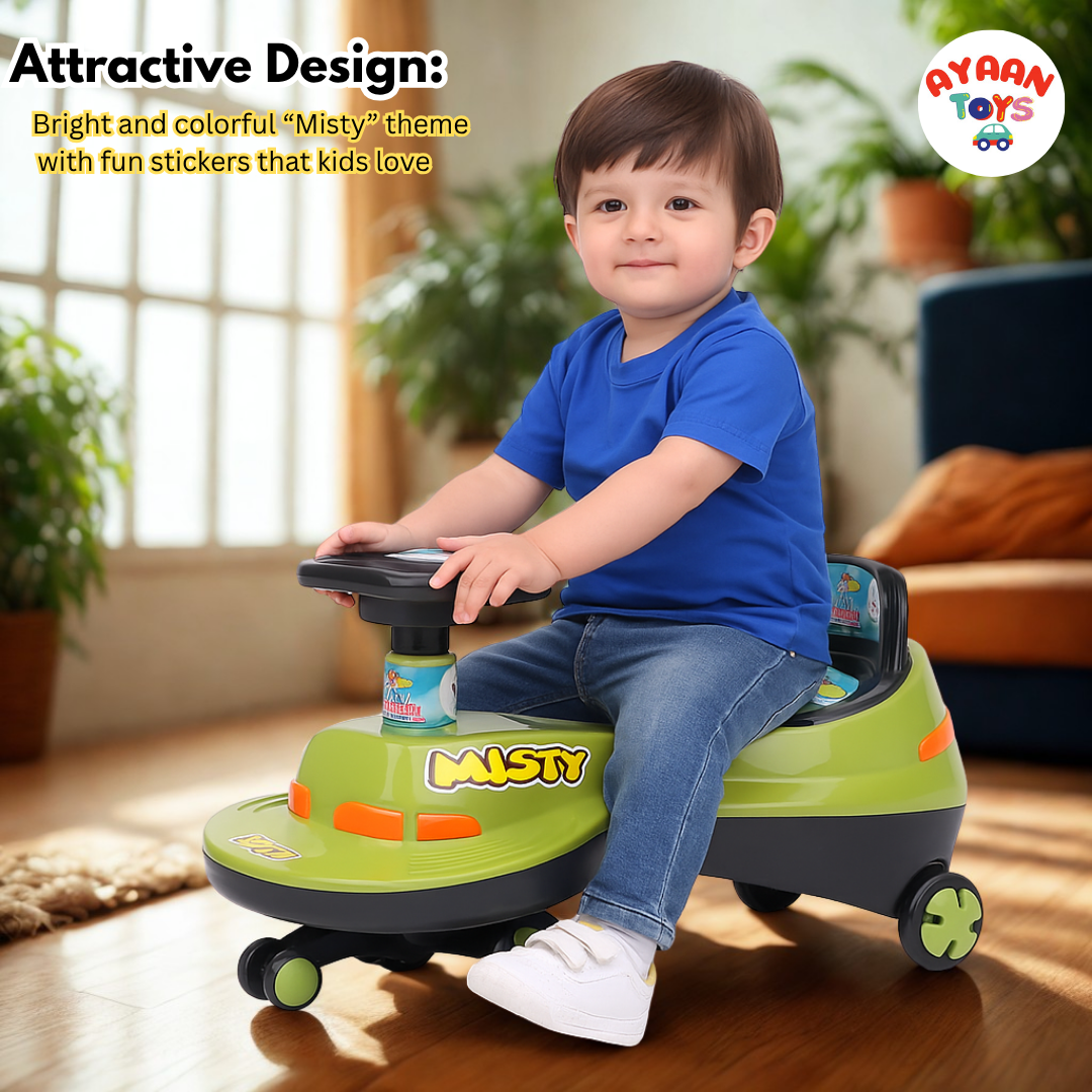 Ayaan Toys - Magic Swing Car Ride On for Kids 1 to 6 Years | Baby Twist Car with Music, Light & Smooth Wheels | No Battery, No Pedal Ride-On Toy for Boys & Girls
