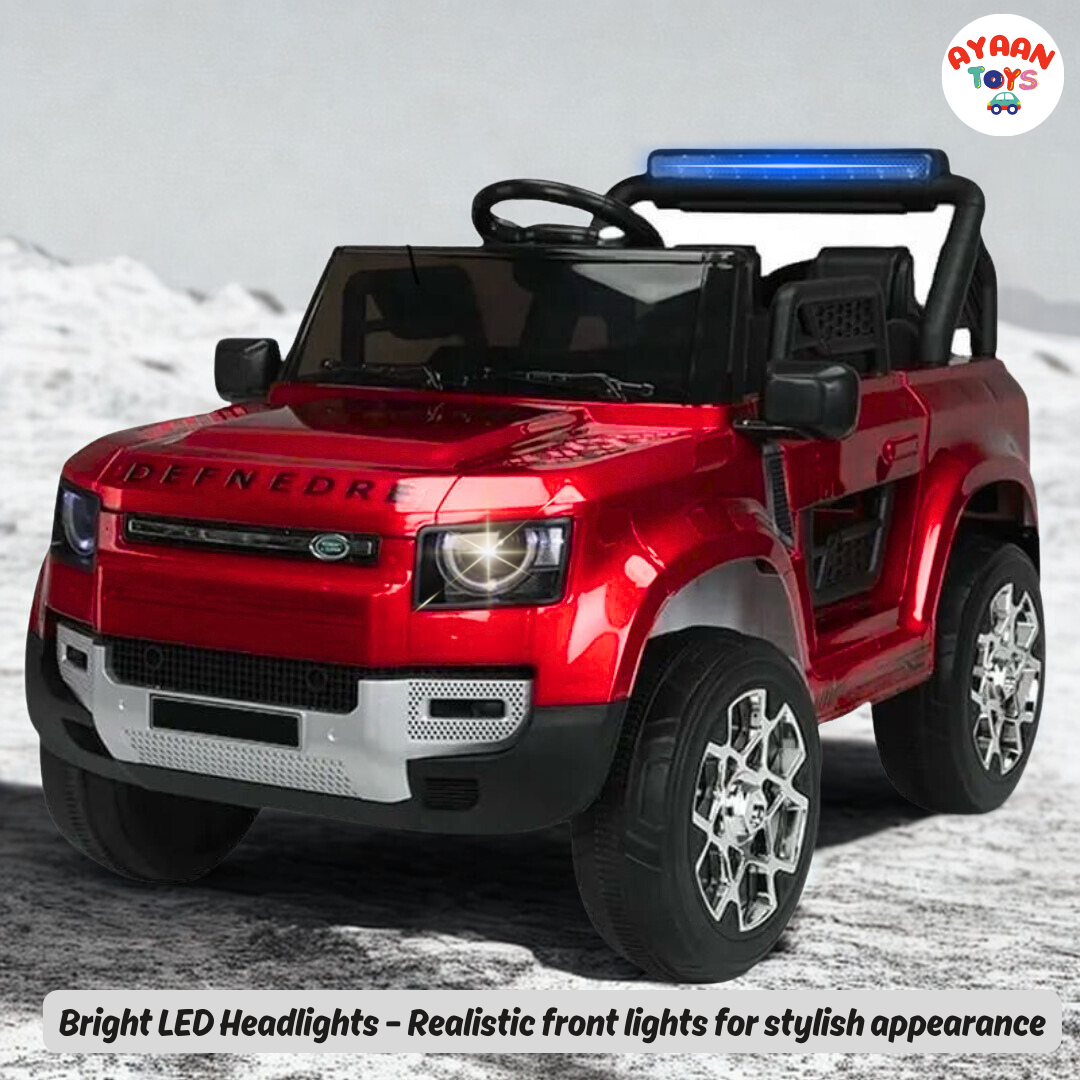 Ayaan Toys Kids Electric Ride-On Car | Battery Operated SUV with LED Headlights, Music & Remote Control | Rechargeable Toy Car for Kids (Red)