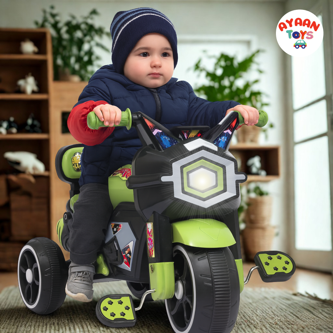 Ayaan Toys Baby Tricycle for Kids 1–3 Years | Non-Electric Kids Trike with Music & Horn and Light | Durable Pedal Tricycle with EVA Wheels & Safety Backrest | Boys & Girls Ride-On Cycle – Green