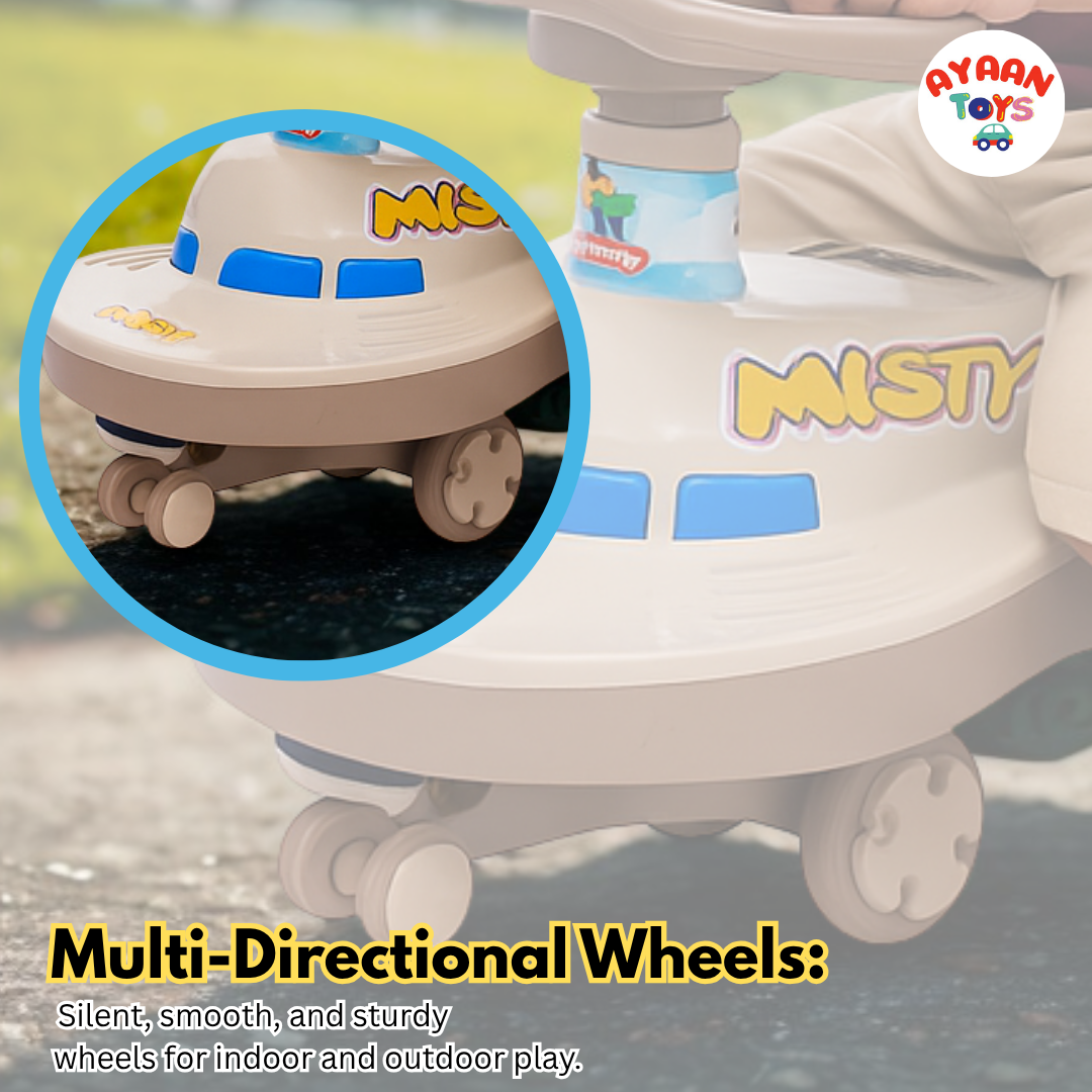 Ayaan Toys - Magic Swing Car Ride On for Kids 1 to 6 Years | Baby Twist Car with Music, Light & Smooth Wheels | No Battery, No Pedal Ride-On Toy for Boys & Girls