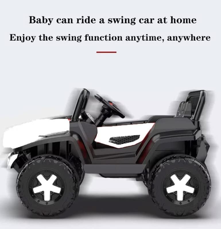 Battery Operated Ride on Jeep for Kids with Music, Lights and Swing- Electric Remote Control Ride on Jeep for Children to Drive of Age 1 to 6 Years-White