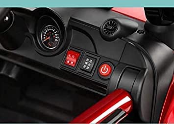 Electric Rechargeable Battery Operated V8 Biturbo Jeep Car for Kids 1 to 7 Years, Red