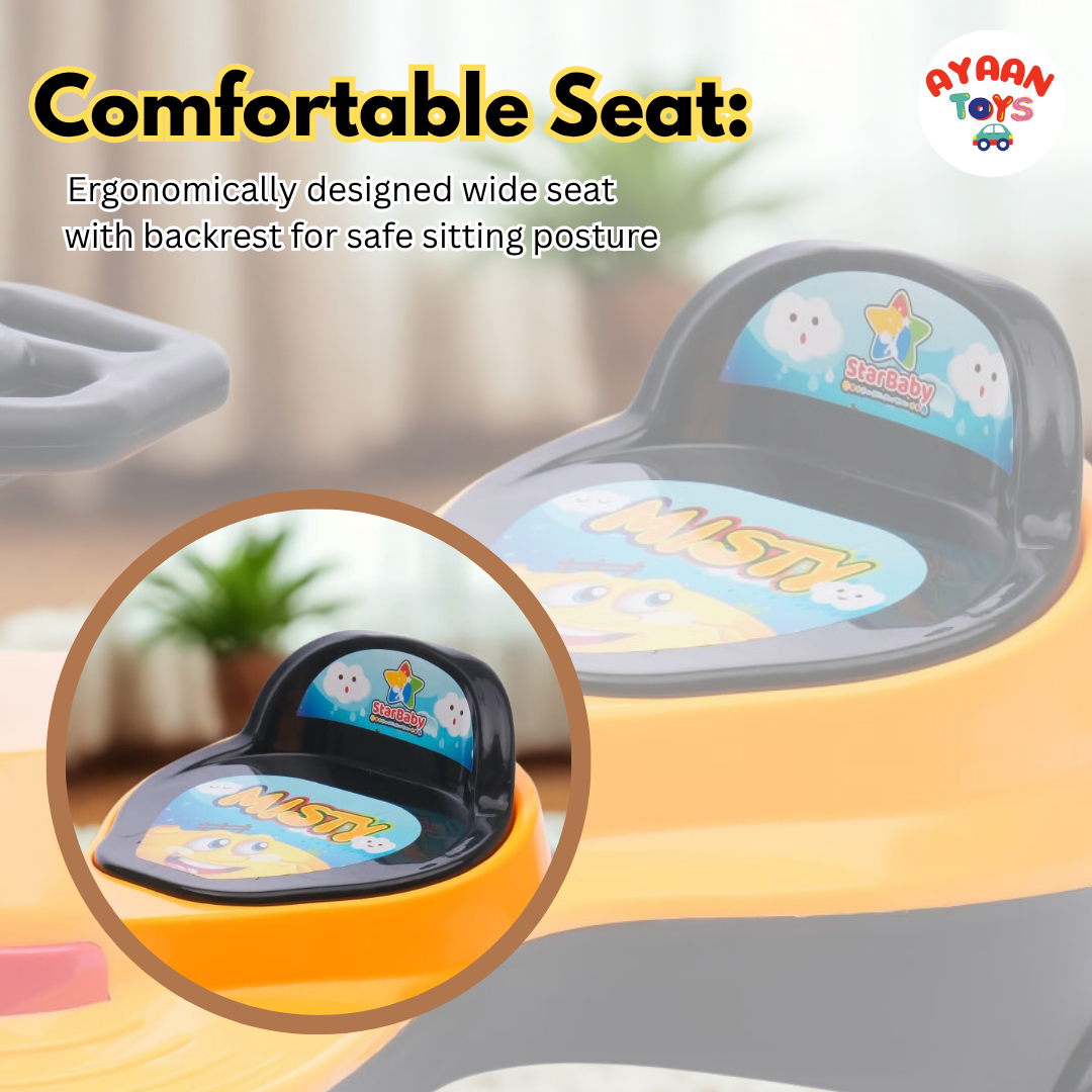 Ayaan Toys - Magic Swing Car Ride On for Kids 1 to 6 Years | Baby Twist Car with Music, Light & Smooth Wheels | No Battery, No Pedal Ride-On Toy for Boys & Girls