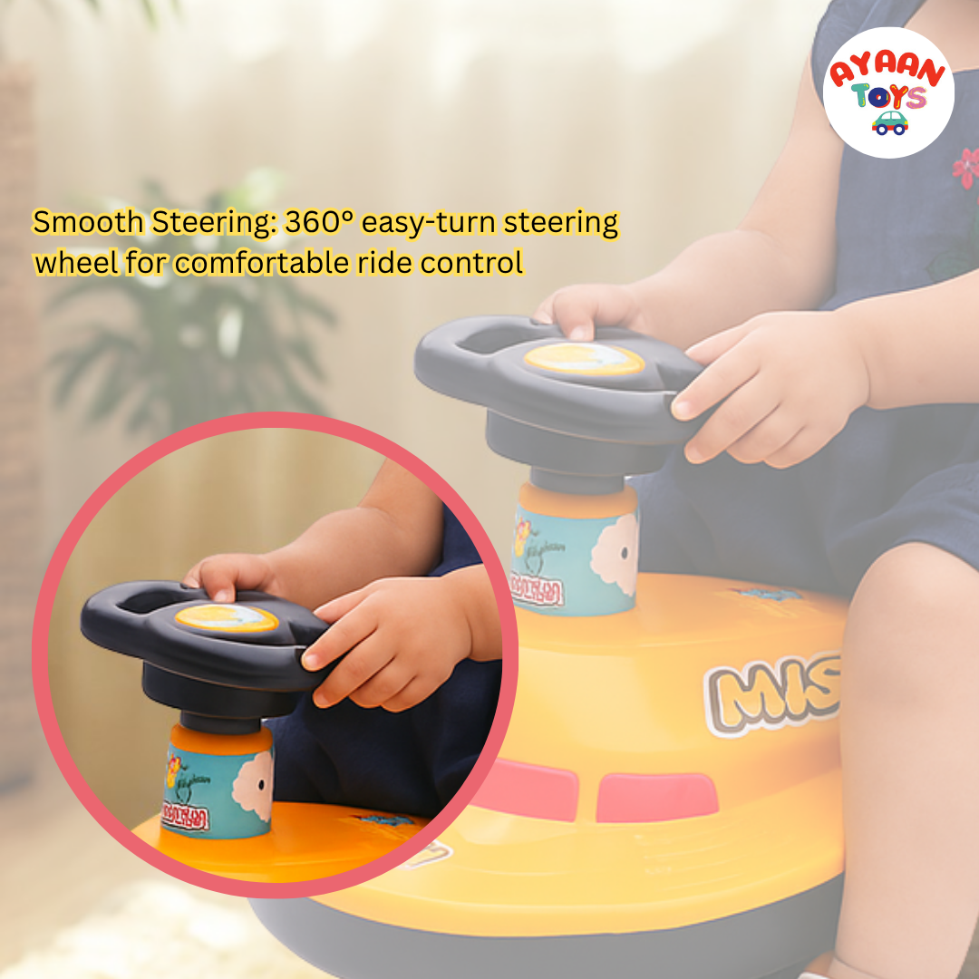 Ayaan Toys - Magic Swing Car Ride On for Kids 1 to 6 Years | Baby Twist Car with Music, Light & Smooth Wheels | No Battery, No Pedal Ride-On Toy for Boys & Girls