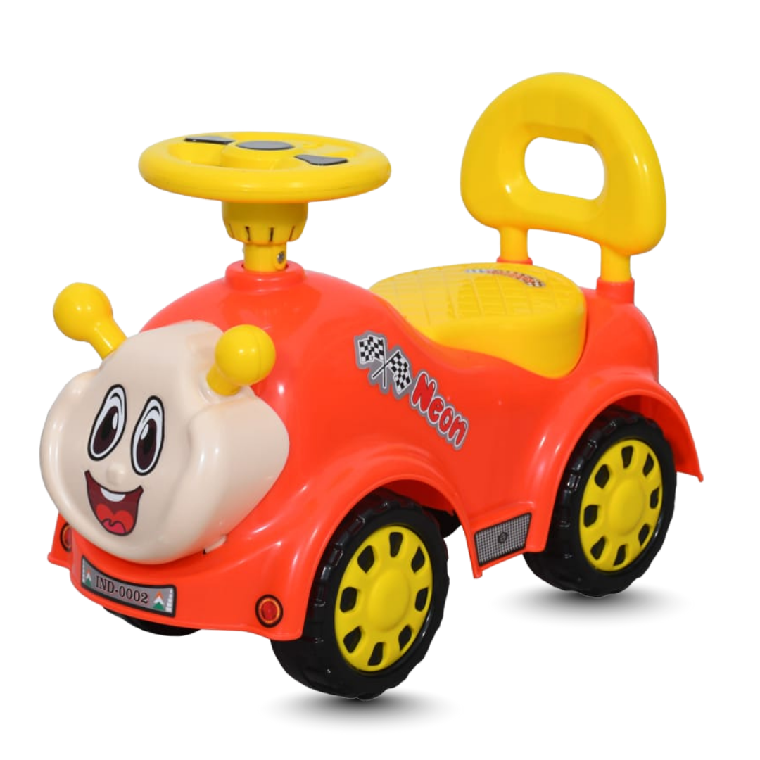 Ayaan Toys -   Push Ride On Car for Kids 1–4 Years.with Backrest & Steering Wheel | Orange&yellow Push Ride On Toy | Indoor Outdoor Foot-to-Floor Car.