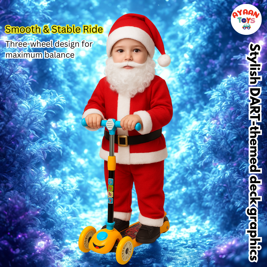Ayaan Toys - Dart-x1  Wheel Kick Scooter for Kids | Adjustable Height | Smooth PU Wheels | Anti-Slip Wide Deck | Baby & Toddler Scooter (2–6 Years).