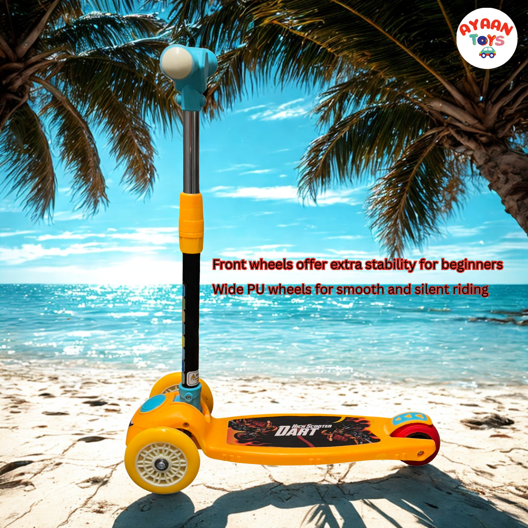 Ayaan Toys - Dart-x1  Wheel Kick Scooter for Kids | Adjustable Height | Smooth PU Wheels | Anti-Slip Wide Deck | Baby & Toddler Scooter (2–6 Years).