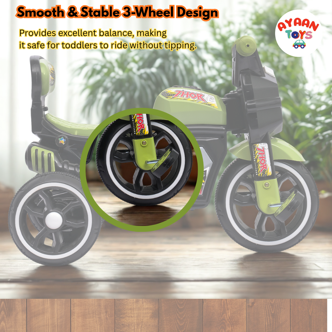Ayaan Toys Baby Tricycle for Kids 1–3 Years | Non-Electric Kids Trike with Music & Horn and Light | Durable Pedal Tricycle with EVA Wheels & Safety Backrest | Boys & Girls Ride-On Cycle – Green