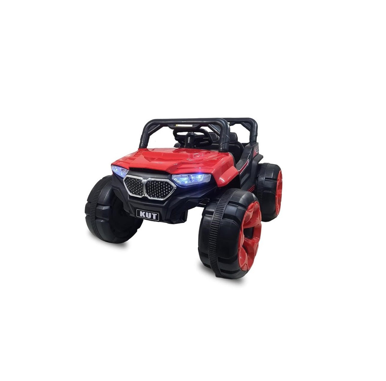 Battery Operated Jeep for Kids   KV695 Big Wheeler |The Electric Ride on Car with 2x6v Batteries, Music System Swing and Remote Jeep for 2 to 4 Years Children to Drive (Red)