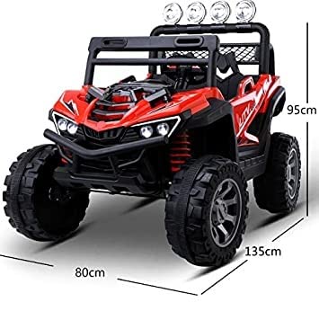 Kids Ride-On 12V 7ah Rechargeable Battery Operated Jeep with Remote and Mobile Application Control System for 1 to 8 Year Kids| Boys| Girls| Children - Red