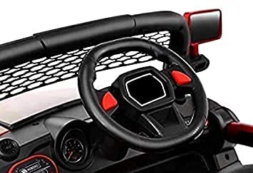 Electric Rechargeable Battery Operated V8 Biturbo Jeep Car for Kids 1 to 7 Years, Red