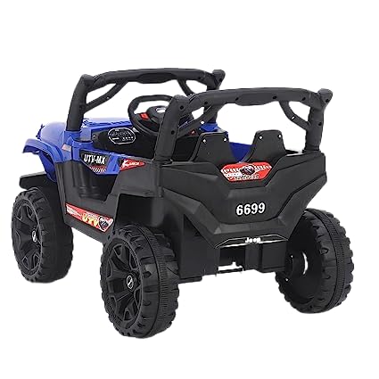 Electric Ride on Jeep for Kids with Music, Led Lights, Swing, Bluetooth Remote and 12V Battery Operated Car for 1 to 4 Years Children to Drive (Blue)