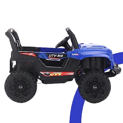 Electric Ride on Jeep for Kids with Music, Led Lights, Swing, Bluetooth Remote and 12V Battery Operated Car for 1 to 4 Years Children to Drive (Blue)