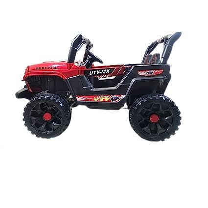 Battery Operated Car For Kids |Electric Ride on Jeep for Kids with Music, Led Lights, Swing, Bluetooth Remote and 12V Battery Operated Car for 1 to 4 Years Children to Drive (Metallic Red)