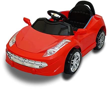 Electric Car with Double Motor, Lights, Bluetooth Remote and Double Battery Operated Ride on Car for Kids of Age 1 to 2.5 Years - Red