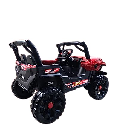 Battery Operated Car For Kids |Electric Ride on Jeep for Kids with Music, Led Lights, Swing, Bluetooth Remote and 12V Battery Operated Car for 1 to 4 Years Children to Drive (Metallic Red)