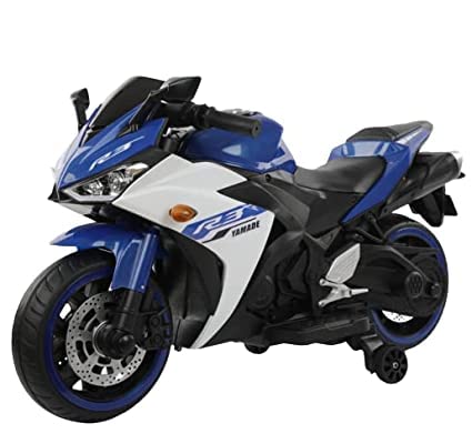 Battery Operated Bike For Kids | R3 Mountain Battery Operated Ride On Motor Bike for Kids, 2 to 7 Years, Blue & White