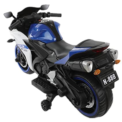 Battery Operated Bike For Kids | R3 Mountain Battery Operated Ride On Motor Bike for Kids, 2 to 7 Years, Blue & White