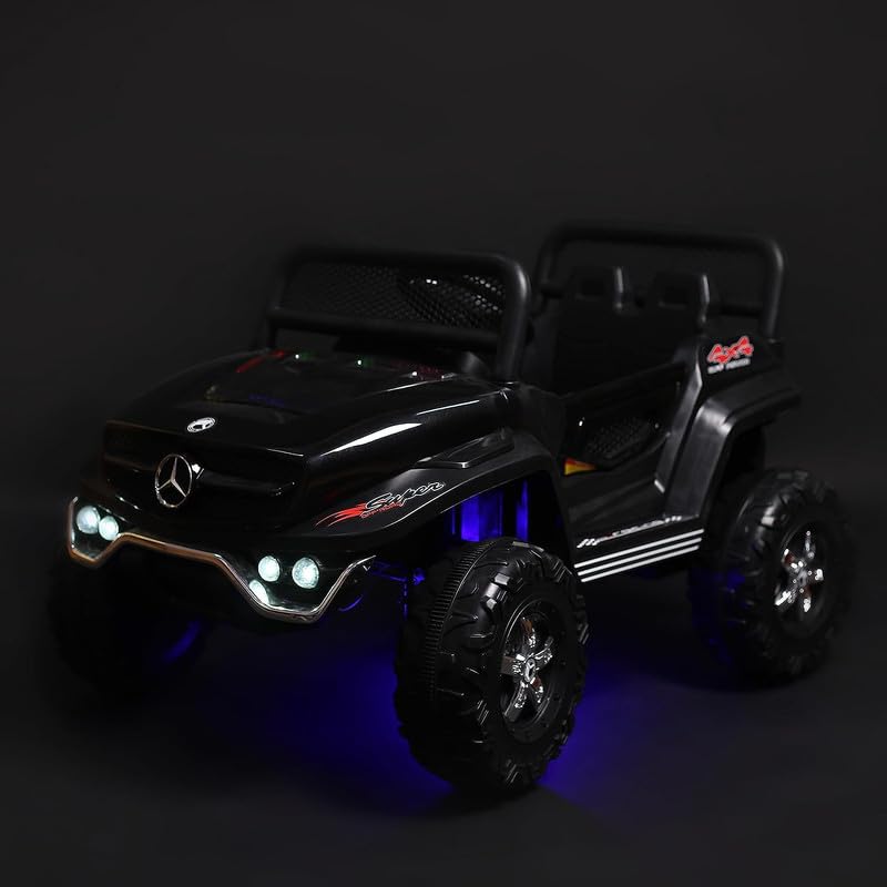 Battery Operated Ride on Jeep for Kids with Music, Lights and Swing- Electric Remote Control Ride on Jeep for Children to Drive of Age 1 to 6 Years- Black