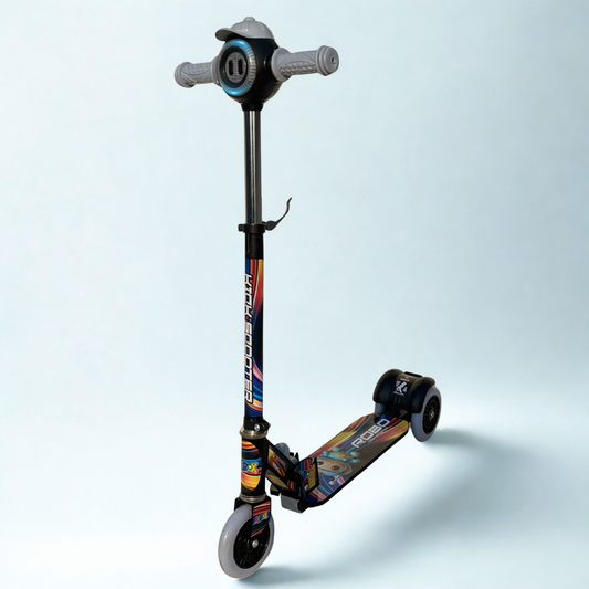 Ayaan Toys - ROBO Kids 3 Wheel Kick Scooter for Boys & Girls | Adjustable Height Smooth Wheels | Safe & Stable Ride | Multicolor Fun & Safe Ride.