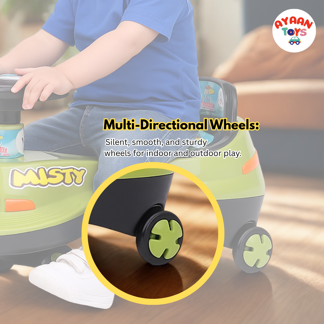 Ayaan Toys - Magic Swing Car Ride On for Kids 1 to 6 Years | Baby Twist Car with Music, Light & Smooth Wheels | No Battery, No Pedal Ride-On Toy for Boys & Girls