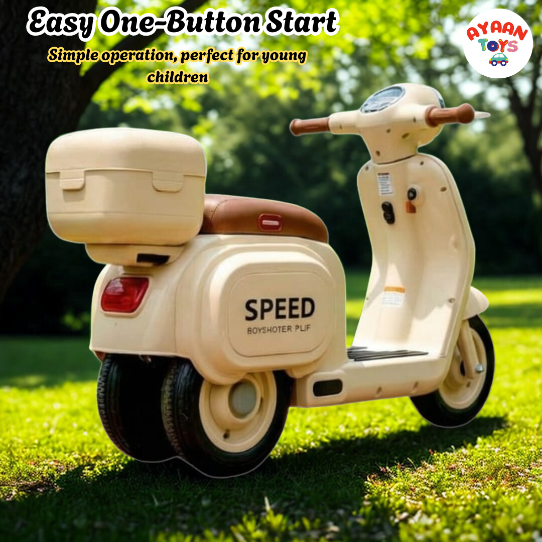 Ayaan Toys Kids Ride-On Scooter with Storage Box | Classic Vintage Style | Smooth Wheels | Safe & Durable | 2–6 Years