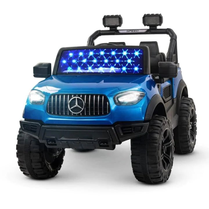 Battery Operated Jeep for Kids, Ride on Toy Kids Car with Windshield Light & Music | Kids Big Electric Car Jeep | Rechargeable Battery Car for Kids to Drive 3 to 6 Years-Blue