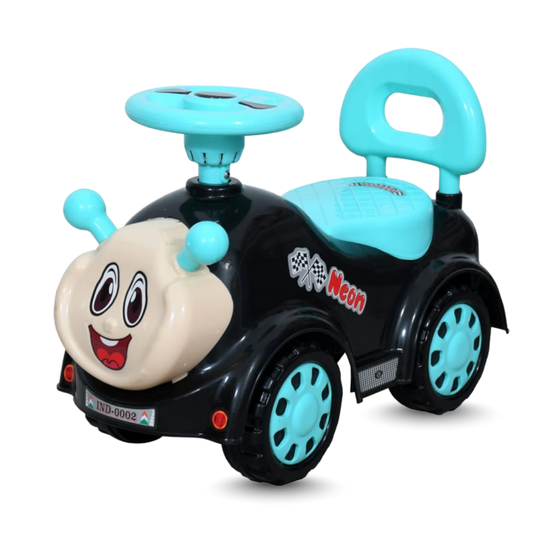 Ayaan Toys -   Push Ride On Car for Kids 1–4 Years.with Backrest & Steering Wheel | SkyBlue&Black Push Ride On Toy | Indoor Outdoor Foot-to-Floor Car.