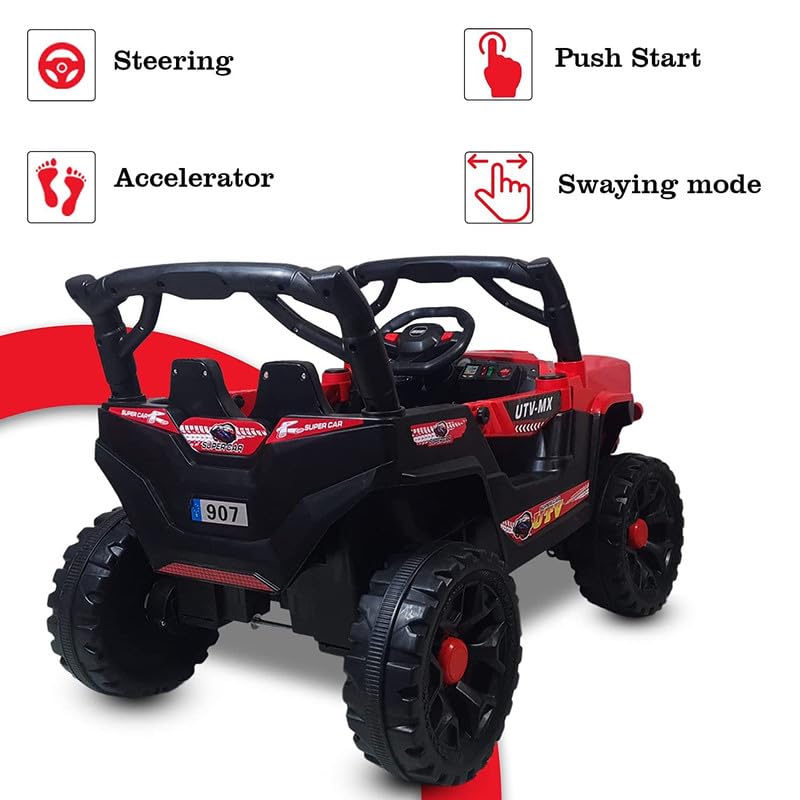 Kids Ride on Battery Operated 1031  Jeep for 1 to 4 Year Kids | Girls | Boys | Children | Giant Jeep (Red)