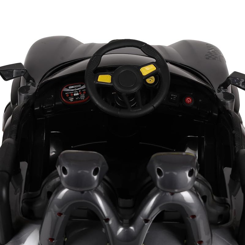 Battery Operated Ride on Jeep for Kids with Music, Lights and Swing- Electric Remote Control Ride on Jeep for Children to Drive of Age 1 to 6 Years-Grey