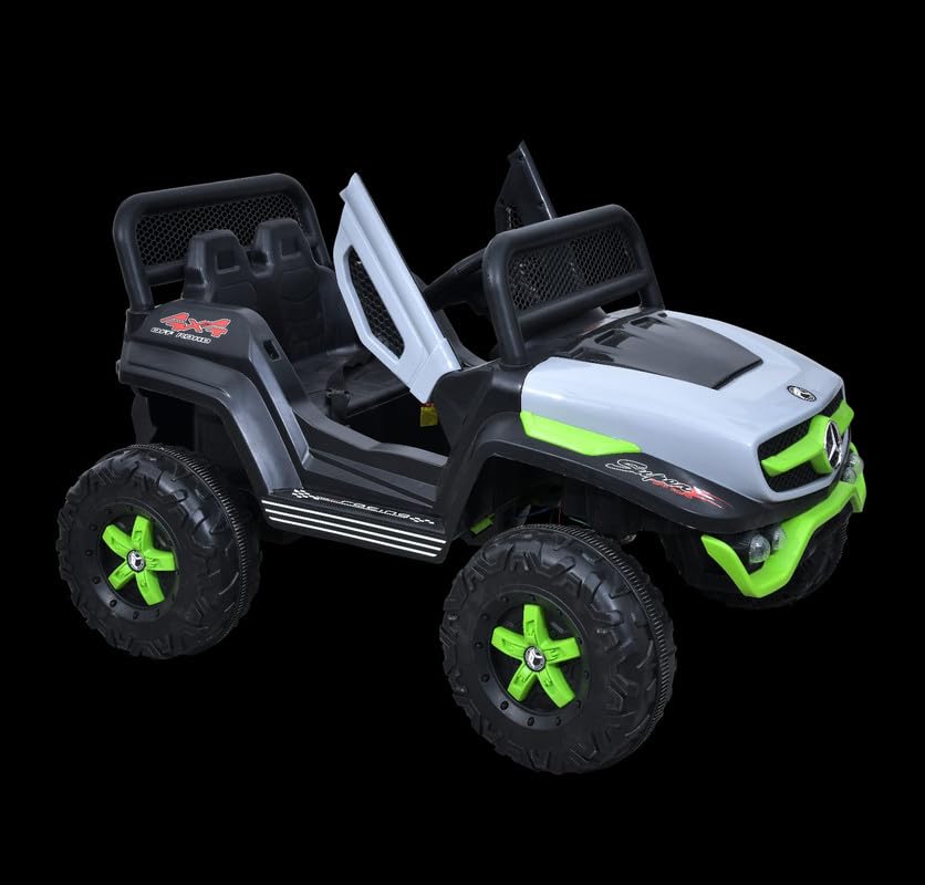 Battery Operated Ride on Jeep for Kids with Music, Lights and Swing- Electric Remote Control Ride on Jeep for Children to Drive of Age 1 to 6 Years-Multi White