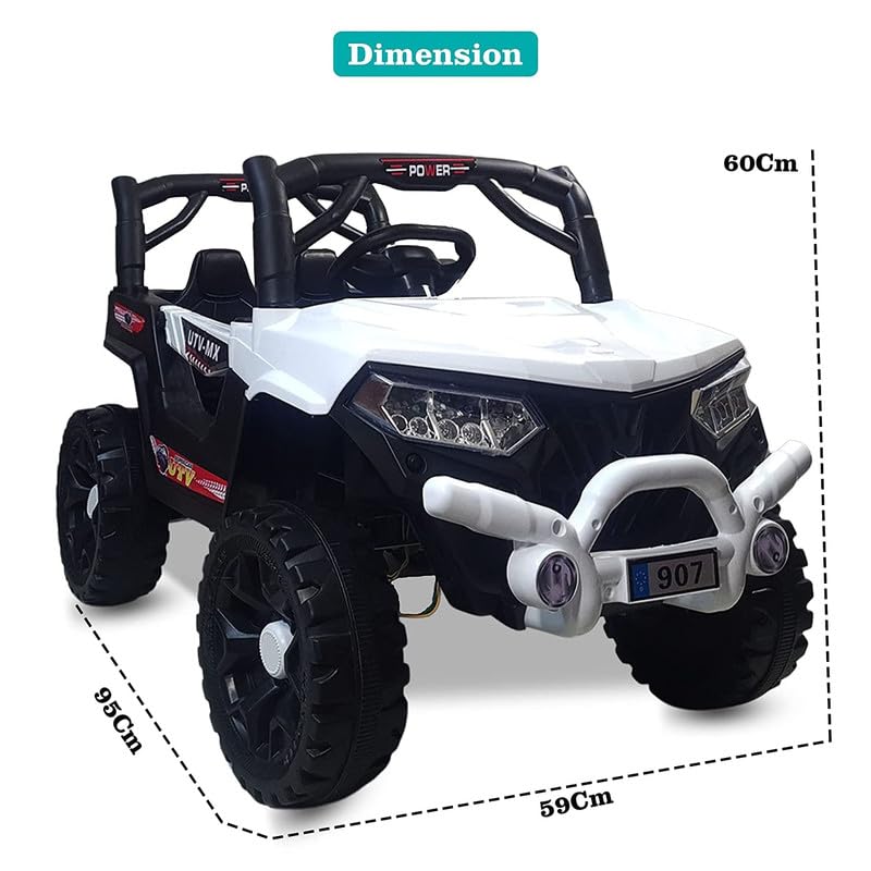 Kids Ride on Battery Operated Jeep for 1 to 4 Year Kids | Girls | Boys | Children | Giant Jeep (White)