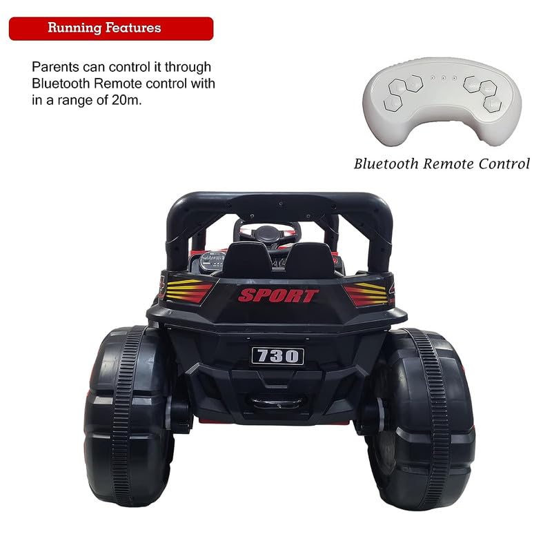 Battery Operated Jeep for Kids  KV695 Big Wheeler| The Electric Ride on Car with 2x6v Batteries, Music System Swing and Remote Jeep for 2 to 4 Years Children to Drive (White)