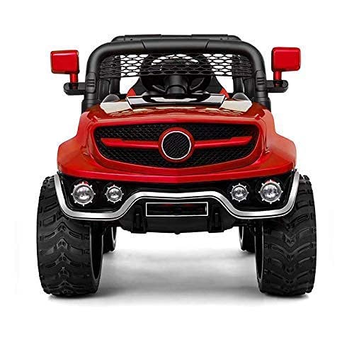 Electric Rechargeable Battery Operated V8 Biturbo Jeep Car for Kids 1 to 7 Years, Red