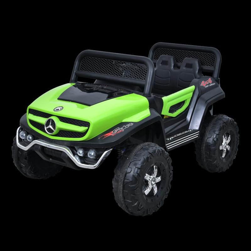 Battery Operated Ride on Jeep for Kids with Music, Lights and Swing- Electric Remote Control Ride on Jeep for Children to Drive of Age 1 to 6 Years-Green
