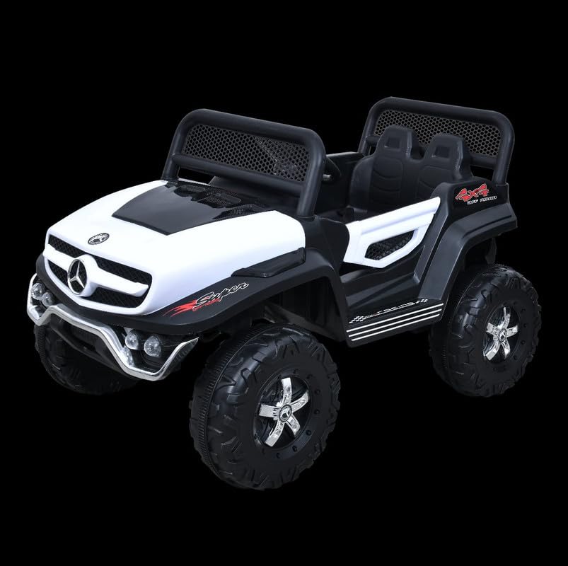 Battery Operated Ride on Jeep for Kids with Music, Lights and Swing- Electric Remote Control Ride on Jeep for Children to Drive of Age 1 to 6 Years-White
