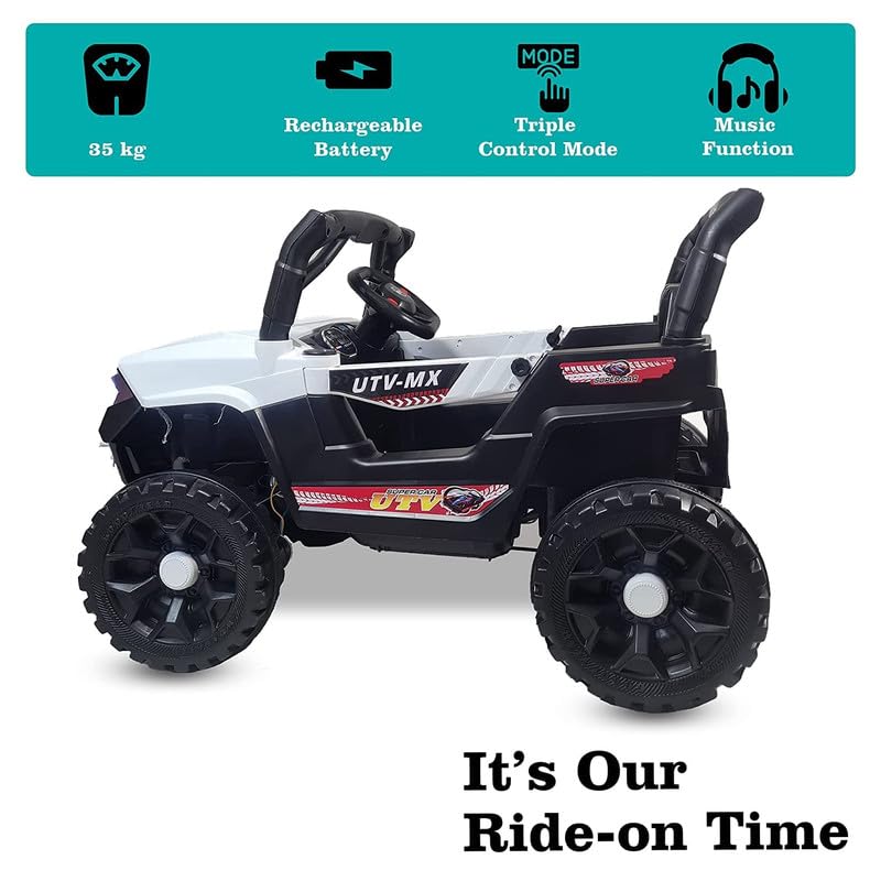 Kids Ride on Battery Operated Jeep for 1 to 4 Year Kids | Girls | Boys | Children | Giant Jeep (White)