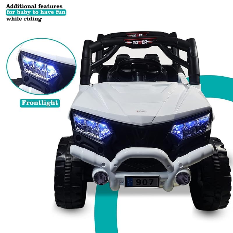 Kids Ride on Battery Operated Jeep for 1 to 4 Year Kids | Girls | Boys | Children | Giant Jeep (White)