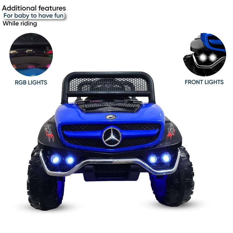 Battery Operated Ride on Jeep for Kids with Music, Lights and Swing- Electric Remote Control Ride on Jeep for Children to Drive of Age 1 to 6 Years-Blue