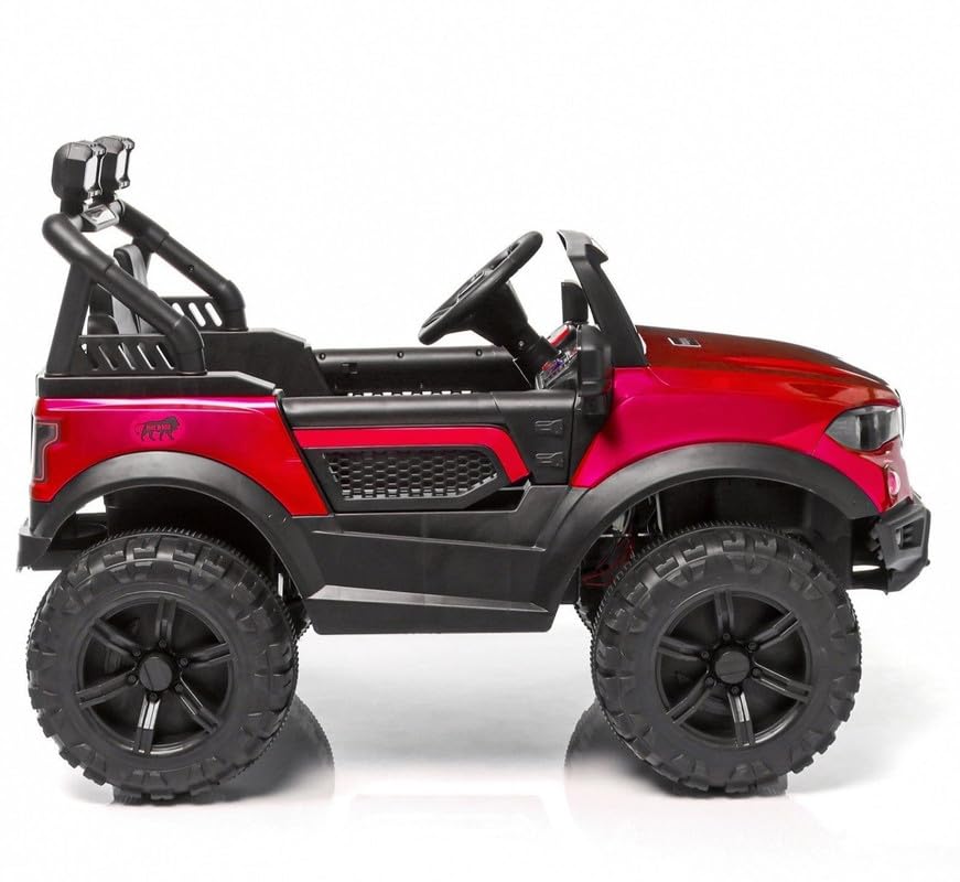 Battery Operated Jeep for Kids, Ride on Toy Kids Car with Windshield Light & Music | Kids Big Electric Car Jeep | Rechargeable Battery Car for Kids to Drive 3 to 6 Years-Red