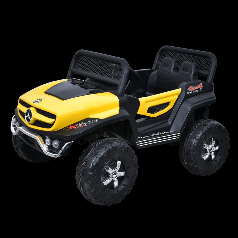 Battery Operated Ride on Jeep for Kids with Music, Lights and Swing- Electric Remote Control Ride on Jeep for Children to Drive of Age 1 to 6 Years-Yellow