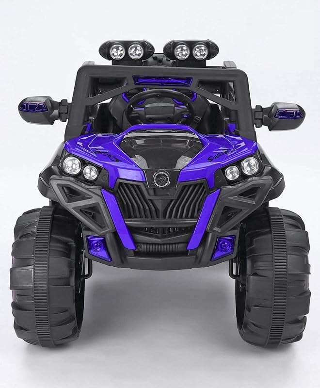 Battery Operated Jeep for Kids  KV695 Big Wheeler |- The Electric Ride on Car with 2x6v Batteries, Music System Swing and Remote Jeep for 2 to 4 Years Children to Drive (Blue)