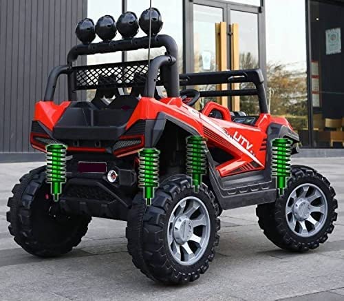 Kids Ride-On 12V 7ah Rechargeable Battery Operated Jeep with Remote and Mobile Application Control System for 1 to 8 Year Kids| Boys| Girls| Children - Red