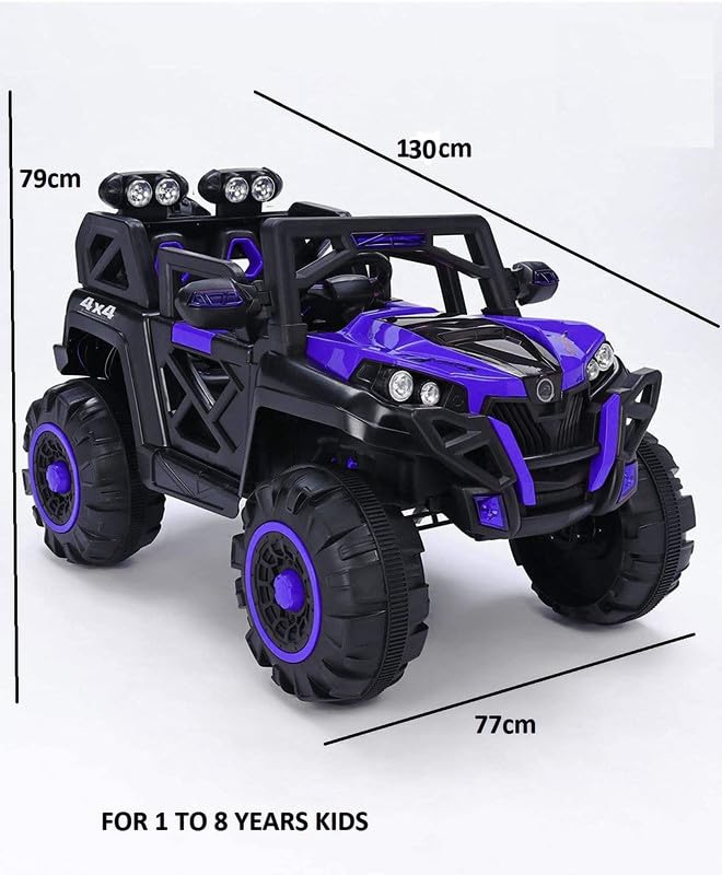 Battery Operated Jeep for Kids  KV695 Big Wheeler |- The Electric Ride on Car with 2x6v Batteries, Music System Swing and Remote Jeep for 2 to 4 Years Children to Drive (Blue)