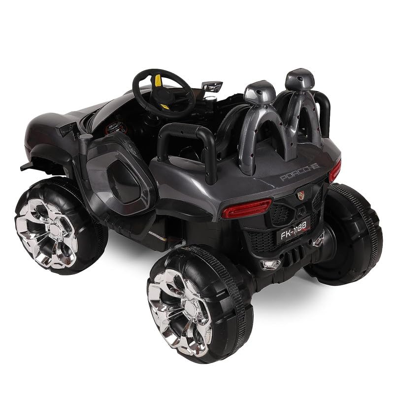 Battery Operated Ride on Jeep for Kids with Music, Lights and Swing- Electric Remote Control Ride on Jeep for Children to Drive of Age 1 to 6 Years-Grey