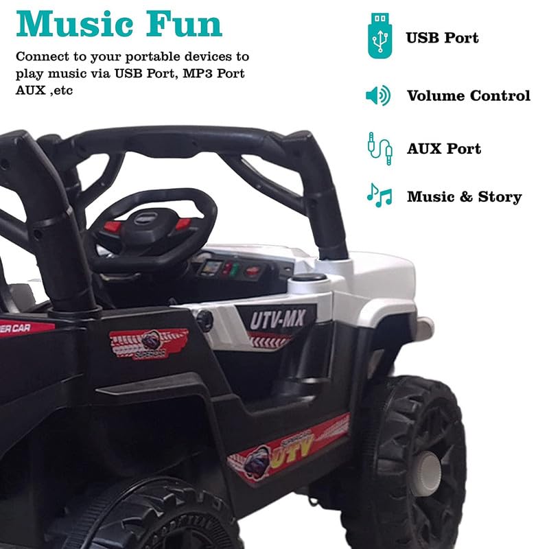 Kids Ride on Battery Operated Jeep for 1 to 4 Year Kids | Girls | Boys | Children | Giant Jeep (White)