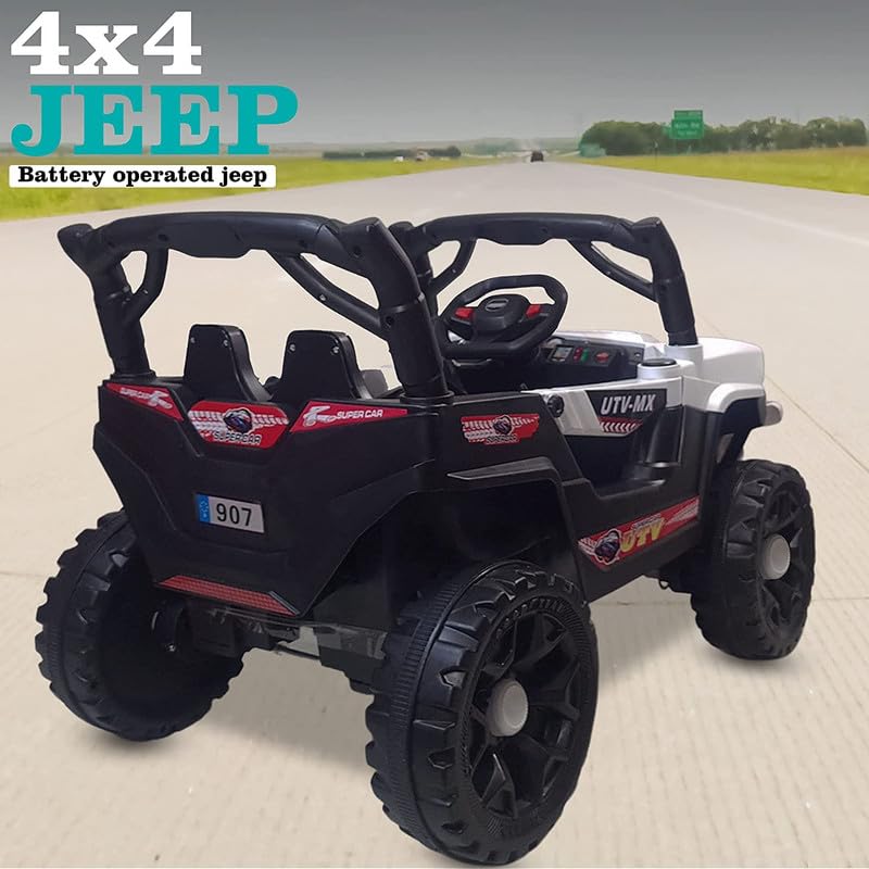 Kids Ride on Battery Operated Jeep for 1 to 4 Year Kids | Girls | Boys | Children | Giant Jeep (White)